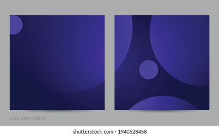 Abstrakter geometrischer Flyer mit tiefem Farbverlauf und verschwindenden geometrischen Formen. Moderne Vorlage für Social Media-Banner. Modernes Materialdesign mit Papier schneidet realistischen Schatten aus.