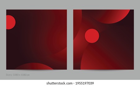 Abstract geometric square flyer with deep gradient and vanishing geometric shapes. Modern template for social media banner. Contemporary material design with paper cut out realistic shadow.
