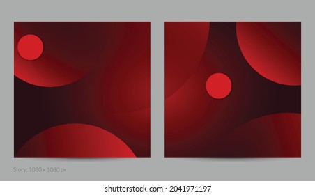 Abstrakter geometrischer Flyer mit tiefem Farbverlauf und verschwindenden geometrischen Formen. Moderne Vorlage für Social Media-Banner. Modernes Materialdesign mit Papier schneidet realistischen Schatten aus.