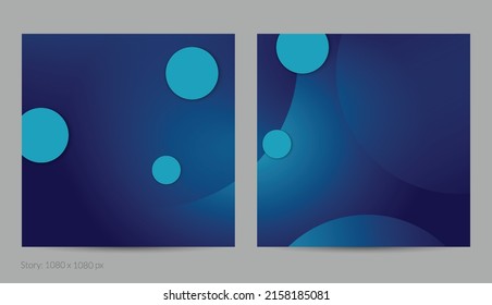 Abstract geometric square flyer with deep gradient and vanishing geometric shapes. Modern template for social media banner. Contemporary material design with paper cut out realistic shadow.