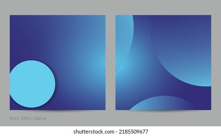 Abstract geometric square flyer with deep gradient and vanishing geometric shapes. Modern template for social media banner. Contemporary material design with paper cut out realistic shadow.