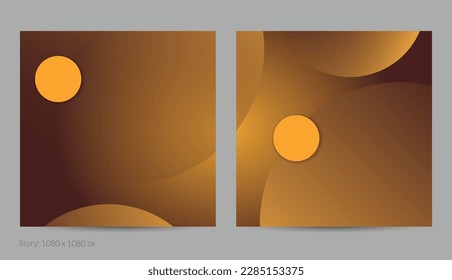 Abstract geometric square flyer with deep gradient and vanishing geometric shapes. Modern template for social media banner. Contemporary material design with paper cut out realistic shadow.