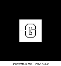 abstract geometric square G logo letters in line shape design concept