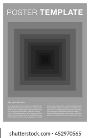 Abstract geometric square and grey color background flat design poster template with text and image. Applicable for covers, placards, posters, fliers and banner designs.