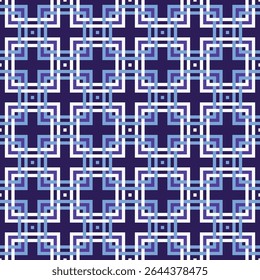 Patrón inconsútil geométrico Abstractas de la ilustración cuadrada del enclavamiento en azul y blanco