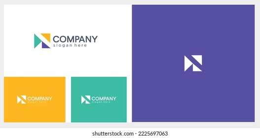 Resumen Letra geométrica cuadrada K Logotipo vector de negocios colorido