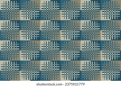 Resumen de patrones de opúsculo cuadrado geométrico sin fisuras. Banda de ilusión óptica y cuadrado en color azul y gris. Para vestir ropa de tela textil decoración de la cubierta del estuche del teléfono.