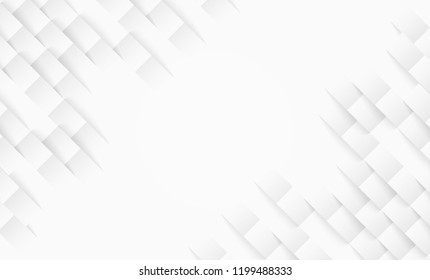 Abstract . geometric square paper white background ,light and shadow . Vector
