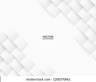 Abstrakt. geometrisches quadratisches Papier, weißer Hintergrund, Licht und Schatten . Vektorgrafik
