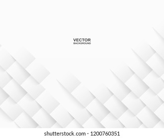 Abstract . geometric square paper white background ,light and shadow . Vector
