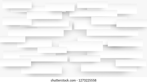 Abstract .Geometric square paper white background ,light and shadow. Vector