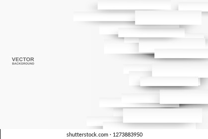 Abstract .Geometric square paper white background ,light and shadow. Vector