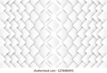Abstract .Geometric square paper white background ,light and shadow. Vector.