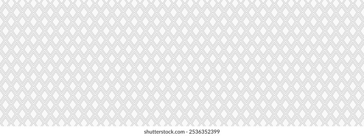Abstract, Geometric, Square pattern, Diamond cut, Illustration, Vector, Seamless, Alternating overlapping, Symmetrical, orderly arrangement background, White and gray, Banner, Website, Template. 