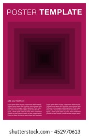 Abstract geometric square and pink color background flat design poster template with text and image. Applicable for covers, placards, posters, fliers and banner designs.