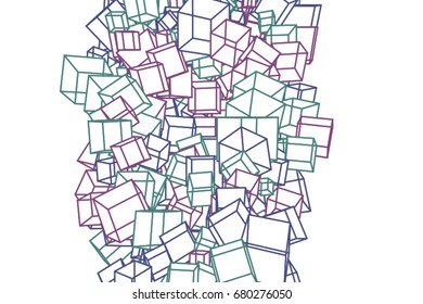 Abstract geometric square, rectangle pattern, colorful & artistic for graphic design, catalog, textile or texture printing & background. 3D perspective view. Vector illustration graphic.