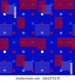 Abstract geometric square seamless pattern. Futuristic design, texture background, minimalism