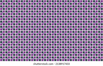 Abstract geometric square seamless pattern. Mini purple and dark element on white background. Optical illusion background. For cloth silk scarf fabric apparel textile garment cover bedding curtains. 