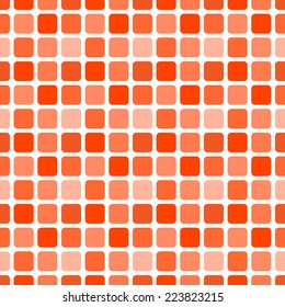 Abstract geometric square seamless pattern. Vector illustration for retro design. Red, orange color.