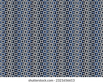 Abstract geometric square seamless pattern. Arrangement of difference angle n size, gray black and blue element on light gray background. For masculine male shirt cloth casual sportswear cover blanket