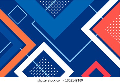 abstract geometric square shape blue,red,orange pattern background.illustration for your work.