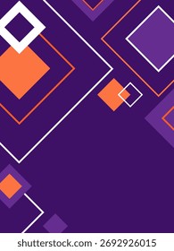 Abstract geometric square shapes colored purple background