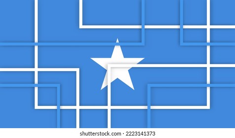 Resumen de líneas de franjas geométricas cuadradas en el fondo del papel con bandera de Somalia