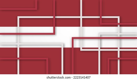 Abstract Geometric Square Stripes Lines Papercut Background with Flag of Latvia