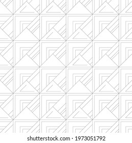 Abstract Geometric Square and Triangle Line Pattern in Black and White