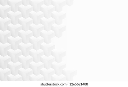 Abstract .Geometric square white background ,light and shadow .Vector