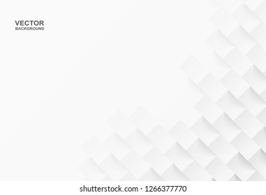 Abstract .Geometric square white background ,light and shadow .Vector