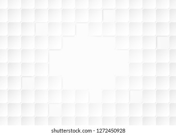 Abstract . Geometric square white background ,light and shadow .Vector.