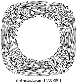 Abstract geometric squared frame on white background. Template design for invitation, poster, card, postcard. Holiday card or congratulation. Black and white decorative illustration.