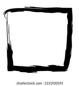 Abstract geometric squared frame on white background. Template design for invitation, poster, card, postcard. Holiday card or congratulation. Black and white decorative illustration. Copy space.