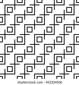 Abstract geometric squares black and white hipster fashion pillow pattern