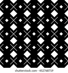 Abstract geometric squares black and white hipster fashion pillow pattern