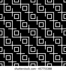 Abstract geometric squares black and white hipster fashion pillow pattern