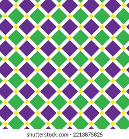 Abstract Geometric Squares Diamond Style Italian Tile Pattern Minimal Shapes Tartan Classic  Trendy Fashion Colors Perfect for Allover Fabric Print or Interior Design Electric Purple Green Tones