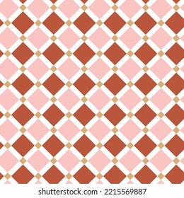 Abstrakte geometrische Quadrate Diamantstil Italienisches Fliesenmuster Minimale Formen Tartan Classic Trendy Modefarben Perfekt für Allover Stoffdruck oder Innendesign Braunbraune Pastelltöne
