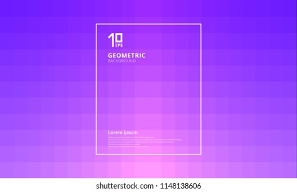 Abstract geometric squares pattern with lighting effect on purple background. You can use for template, poster, brochure, print, leaflet, mobile screen, website, annual report. Vector illustration