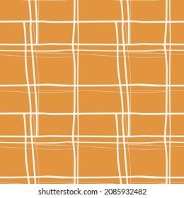 Abstract geometric squares seamless pattern. Vector illustration in camel yellow white colors like burnt sugar or caramel