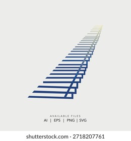 Logotipo de escalera geométrica Abstractas que representa el crecimiento del negocio, el éxito corporativo y el progreso futuro con una perspectiva 3D moderna.