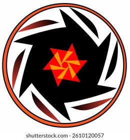 Abstract Geometric Star Circle Pattern – Vector