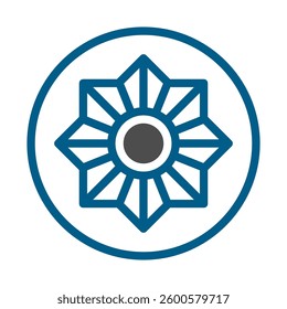 Abstract Geometric Star Design in Blue and Gray