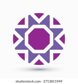 Abstract Geometric Star Flower Pattern Circle
