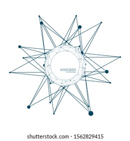 Abstract geometric star. Frame design for medical, treatment, cosmetic emblem