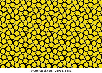 Abstract Geometric Star Pattern: A vibrant display of an intricate, repeating star pattern on a contrasting background, creating a mesmerizing visual effect.