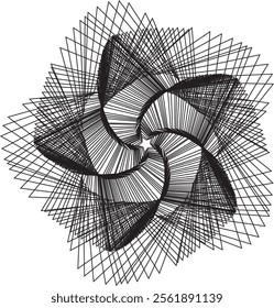 Abstract Geometric Starburst: Intersecting Lines and Dynamic Patterns