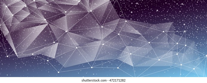 Abstract geometric starry banner full vector