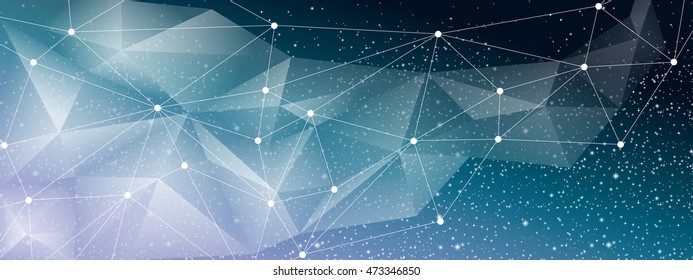 Abstract geometric starry banner full vector